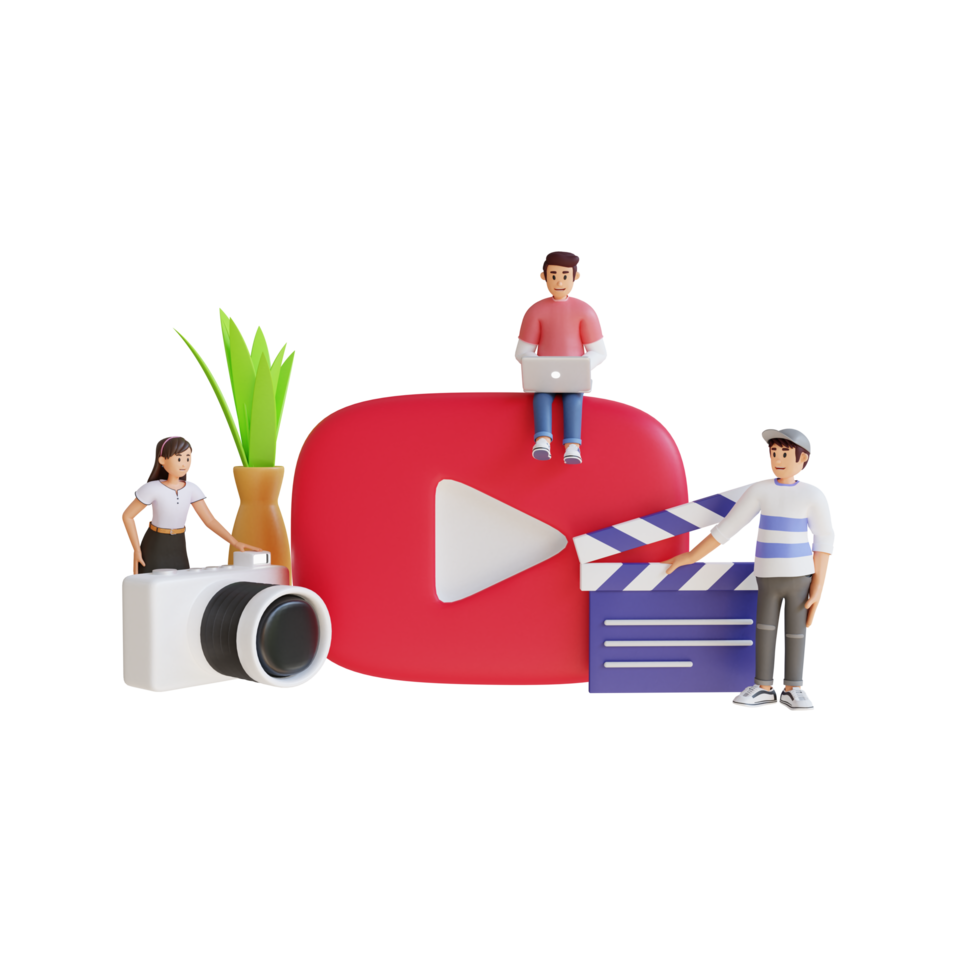 teens-create-video-content-3d-character-illustration-free-png